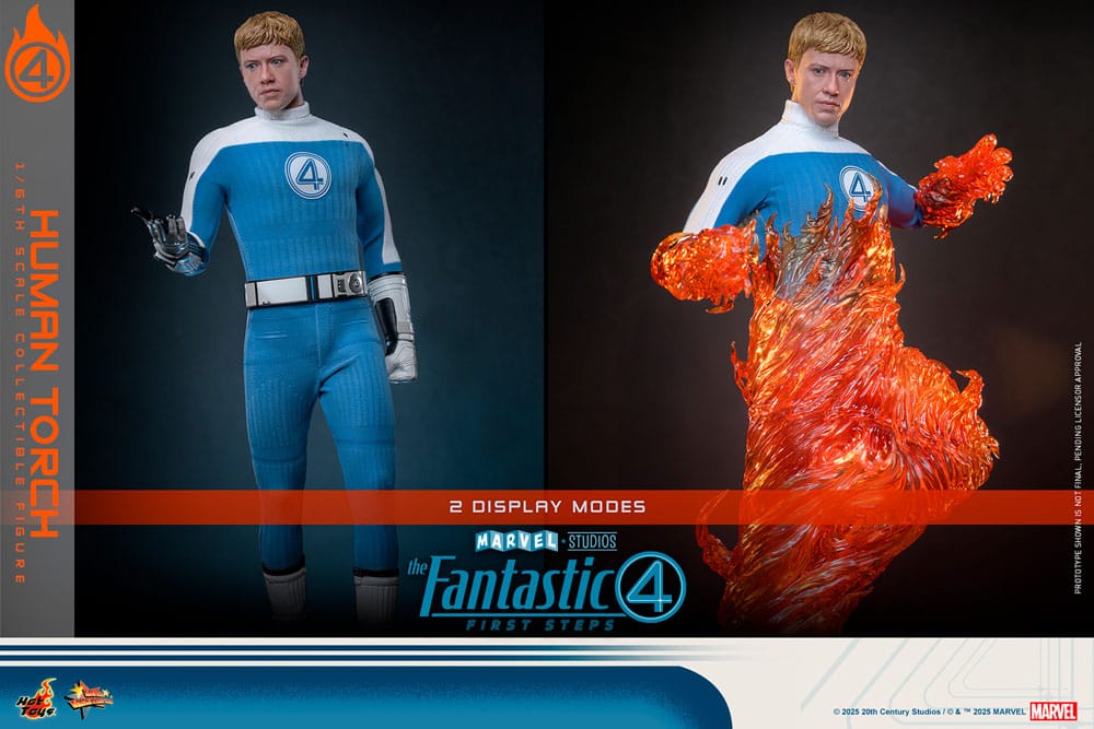 The Fantastic Four: First Steps Movie Masterpiece Action Figure 1/6 Human Torch 30 cm